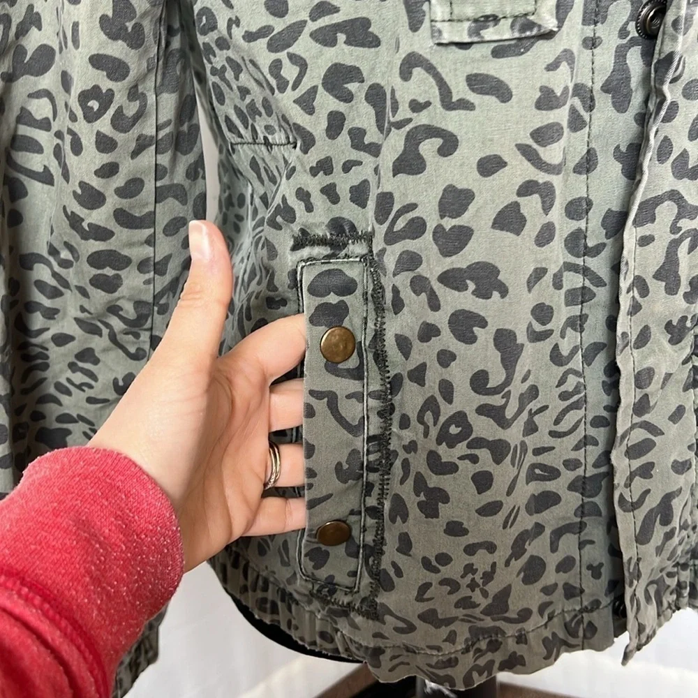 Obey Military Style Leopard Print Jacket